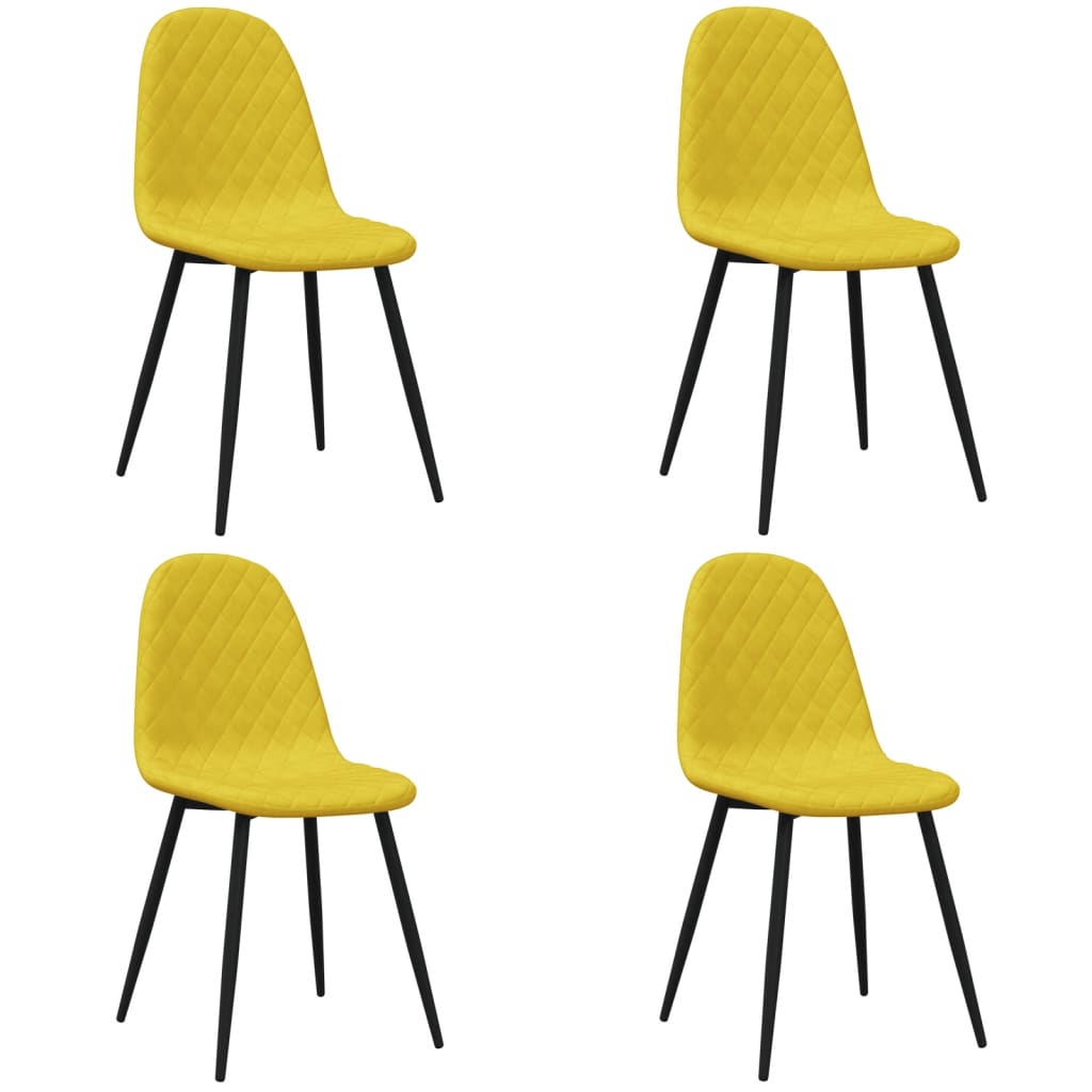 spisebordsstole 4 stk. velour sennepsgul