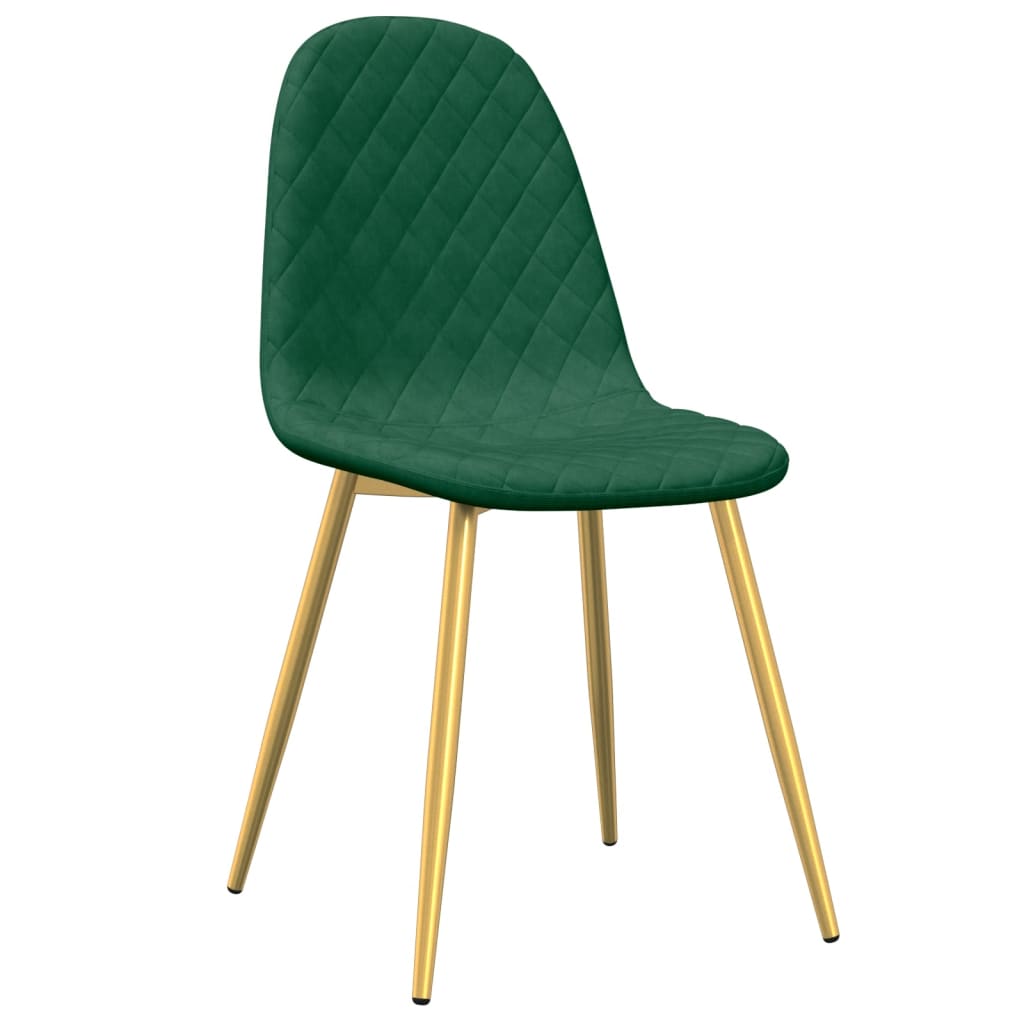 spisebordsstole 4 stk. velour mørkegrøn
