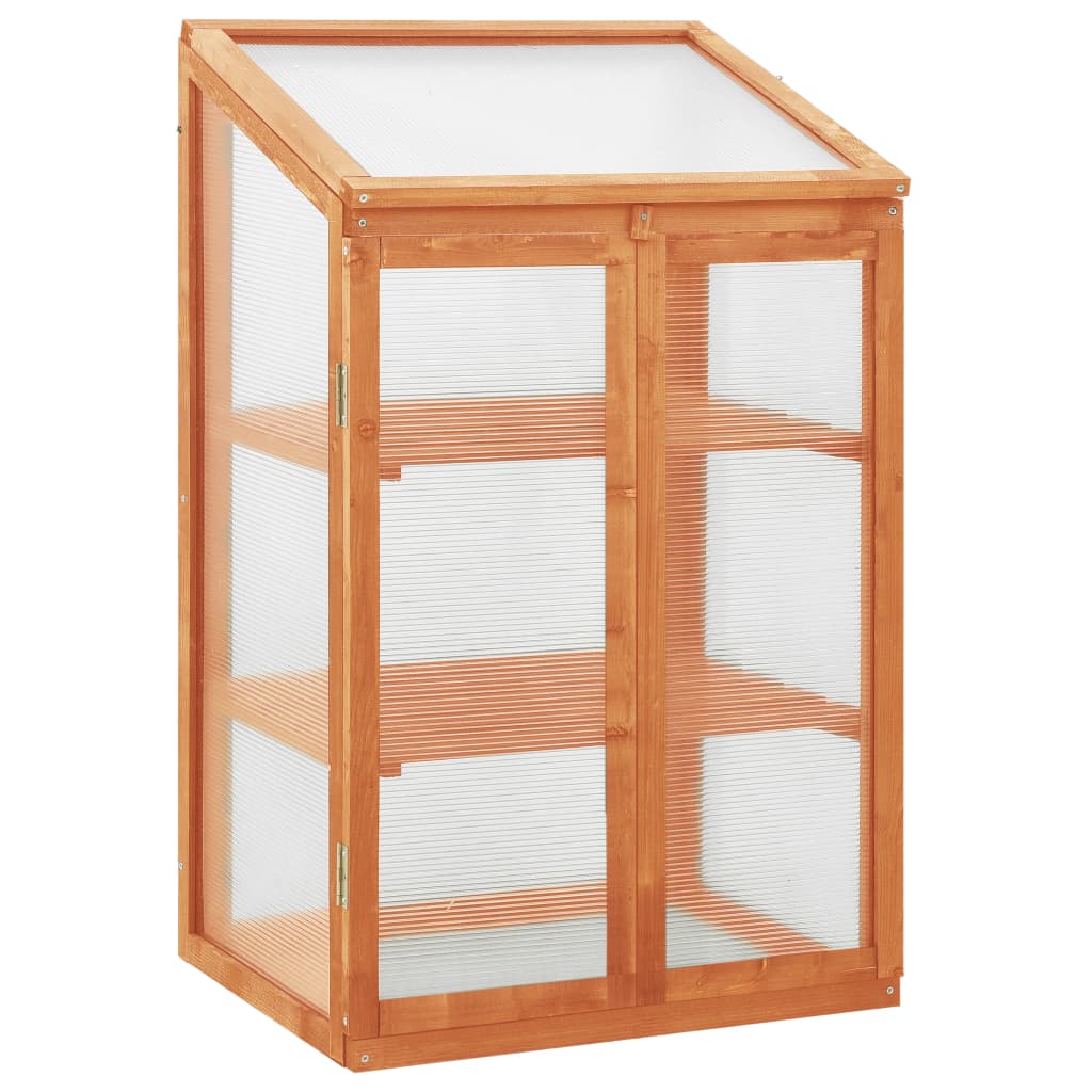 drivhus 60x45x100 cm fyrretræ billede