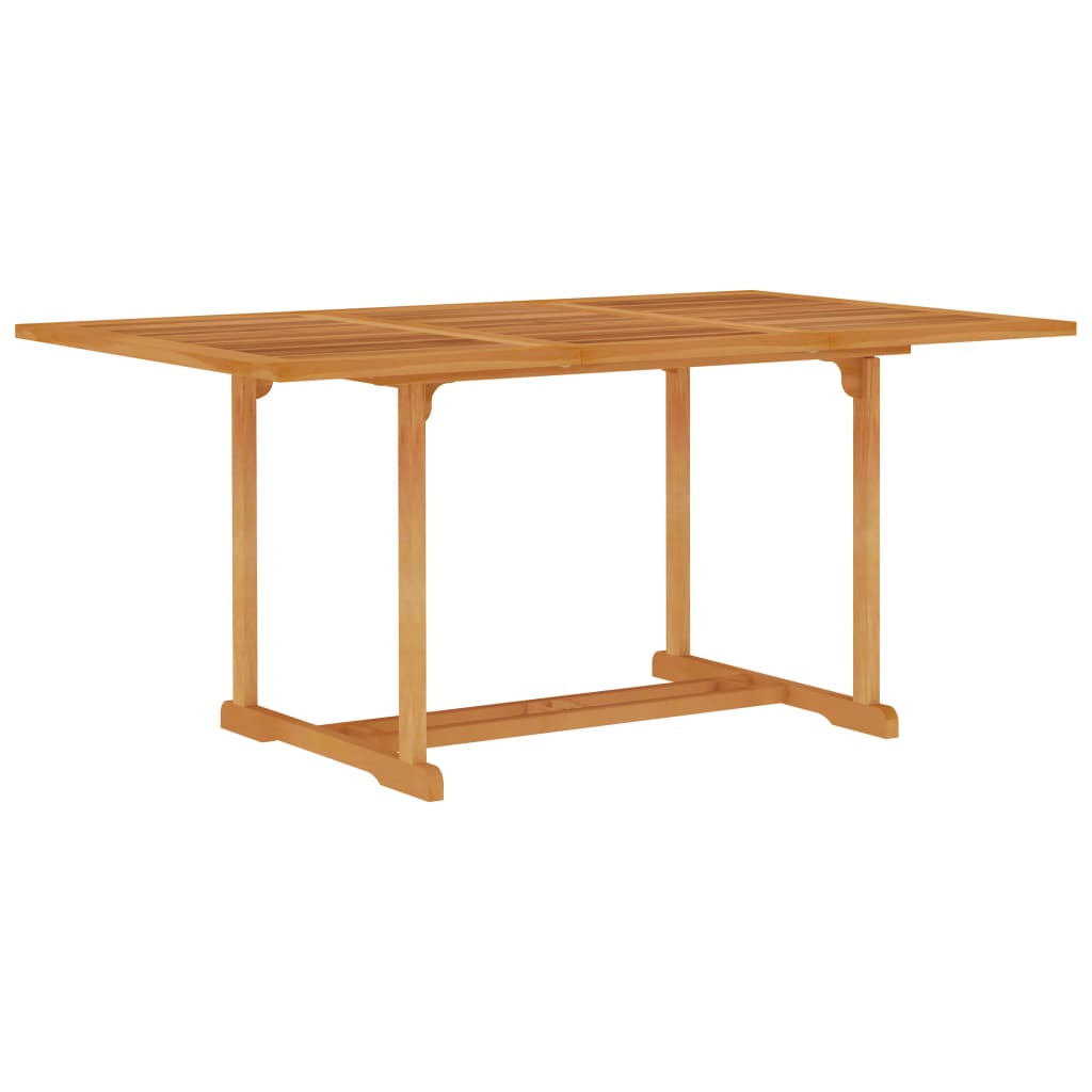 havebord 150x90x75 cm massivt teaktræ billede