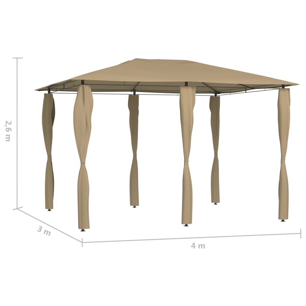 med stolpeovertræk 3x4x2,6 m 160 g/m² gråbrun