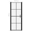 brusedør 91 x 195 cm hærdet glas sort
