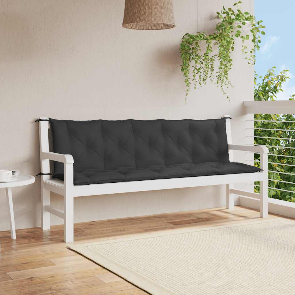 hynde til havebænk 180x(50+50)x7 cm oxfordstof sort