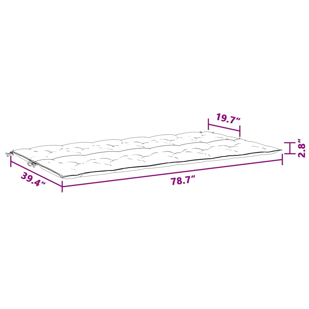 hynde til havebænk 200x(50+50)x7 cm oxfordstof antracitgrå