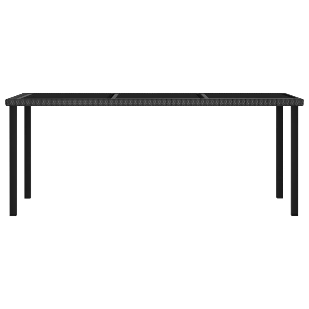 havebord 180x70x73 cm polyrattan sort