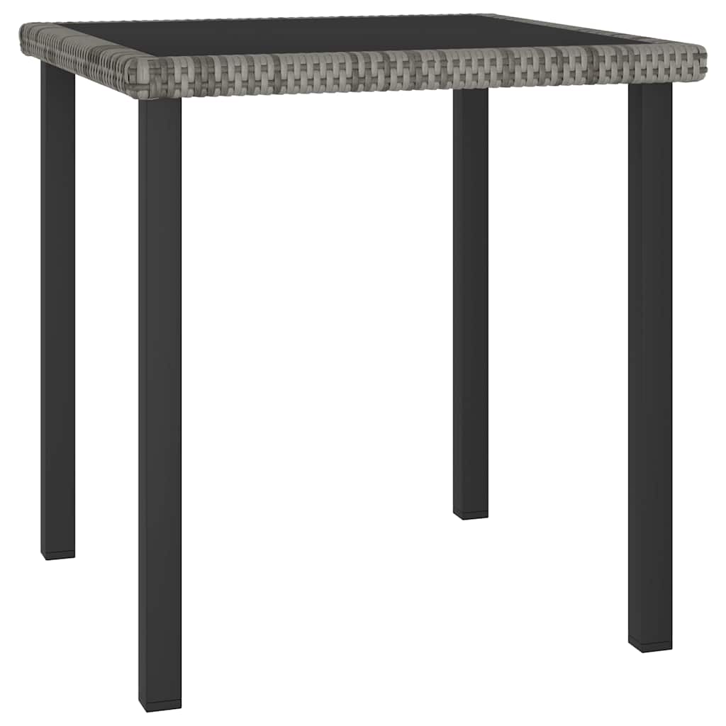 havebord 70x70x73 cm polyrattan grå billede