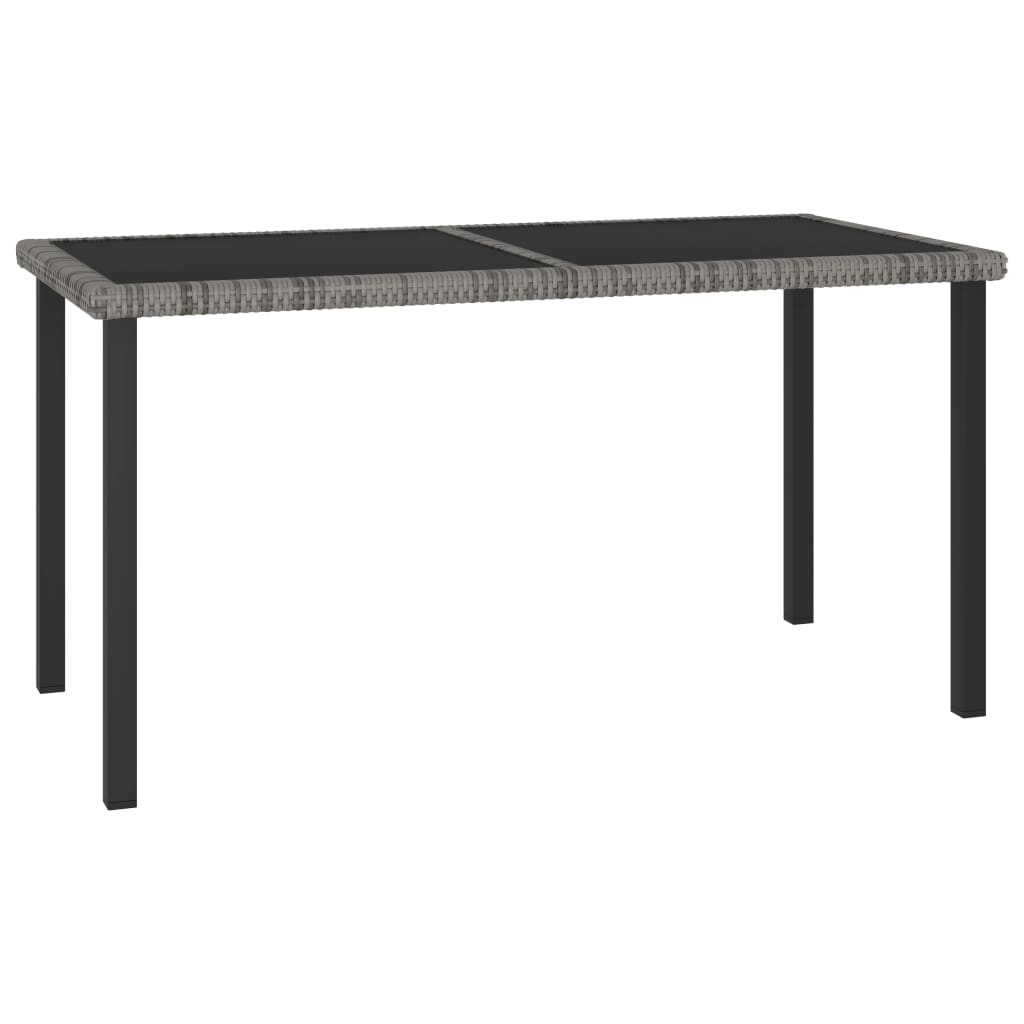 havebord 140x70x73 cm polyrattan grå billede