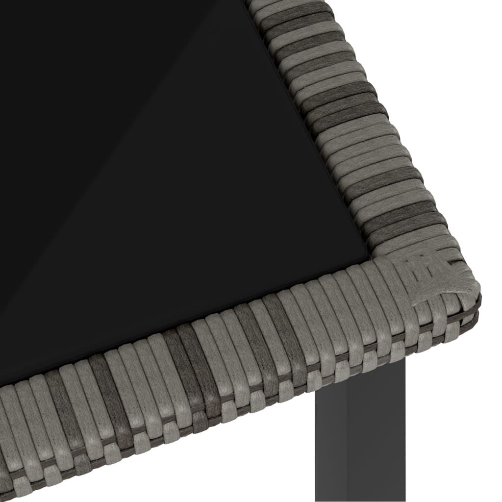 havebord 140x70x73 cm polyrattan grå