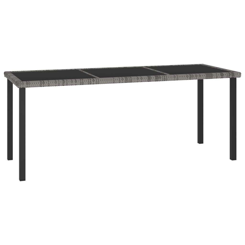 havebord 180x70x73 cm polyrattan grå billede