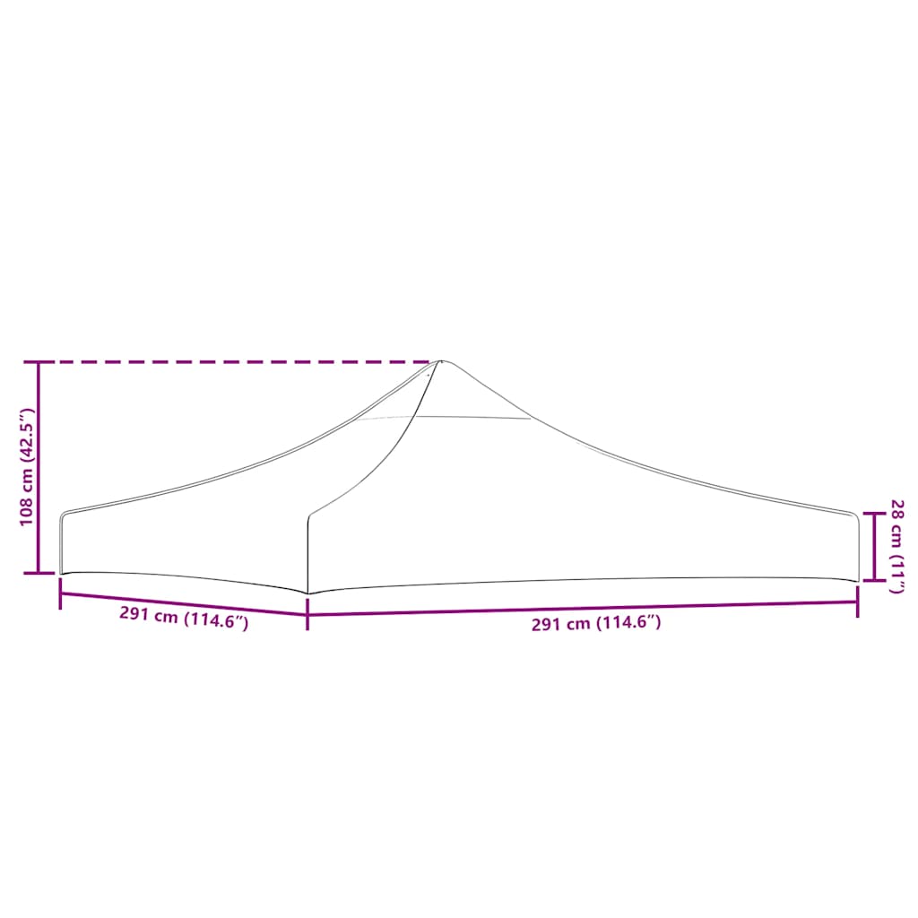tag til festtelt 3x3 m 270 g/m² brun