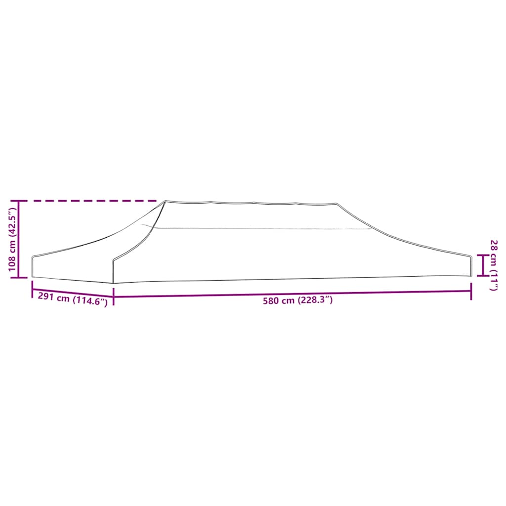 tag til festtelt 6x3 m 270 g/m² grøn