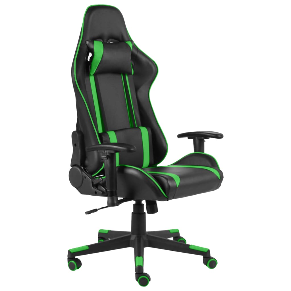 drejelig gamingstol PVC grøn