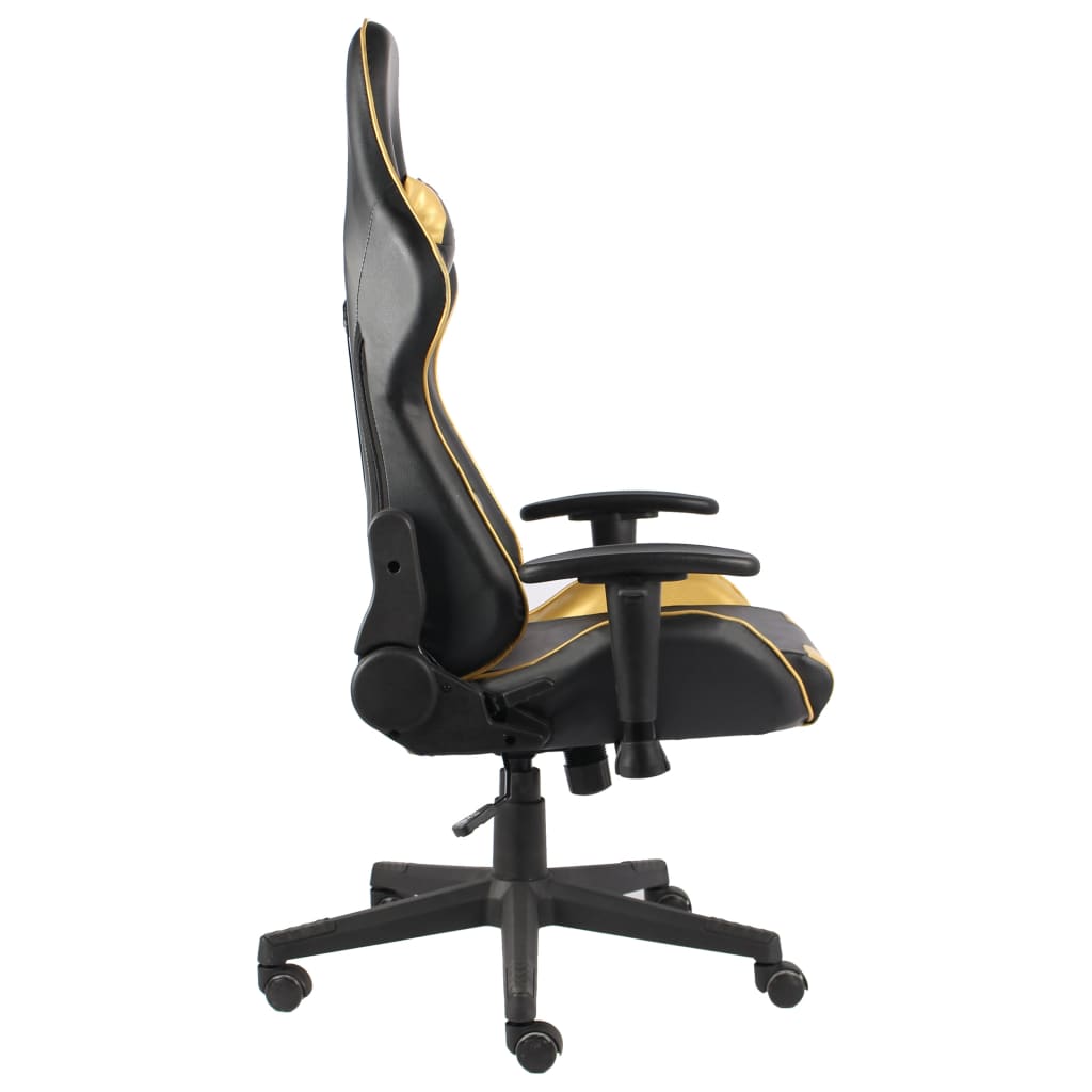 drejelig gamingstol PVC guldfarvet
