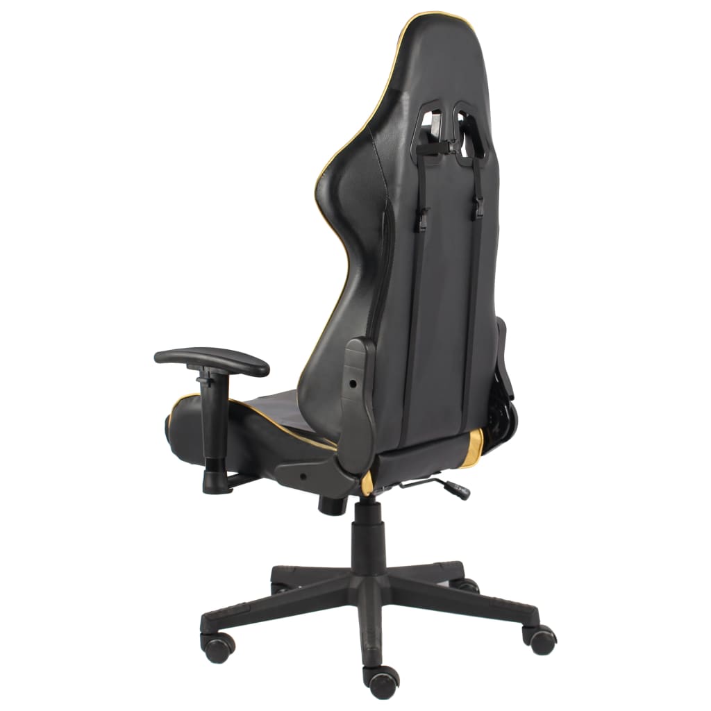 drejelig gamingstol PVC guldfarvet
