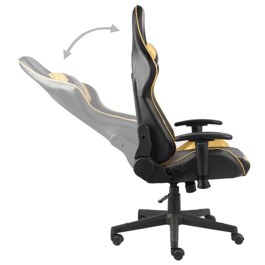 drejelig gamingstol PVC guldfarvet