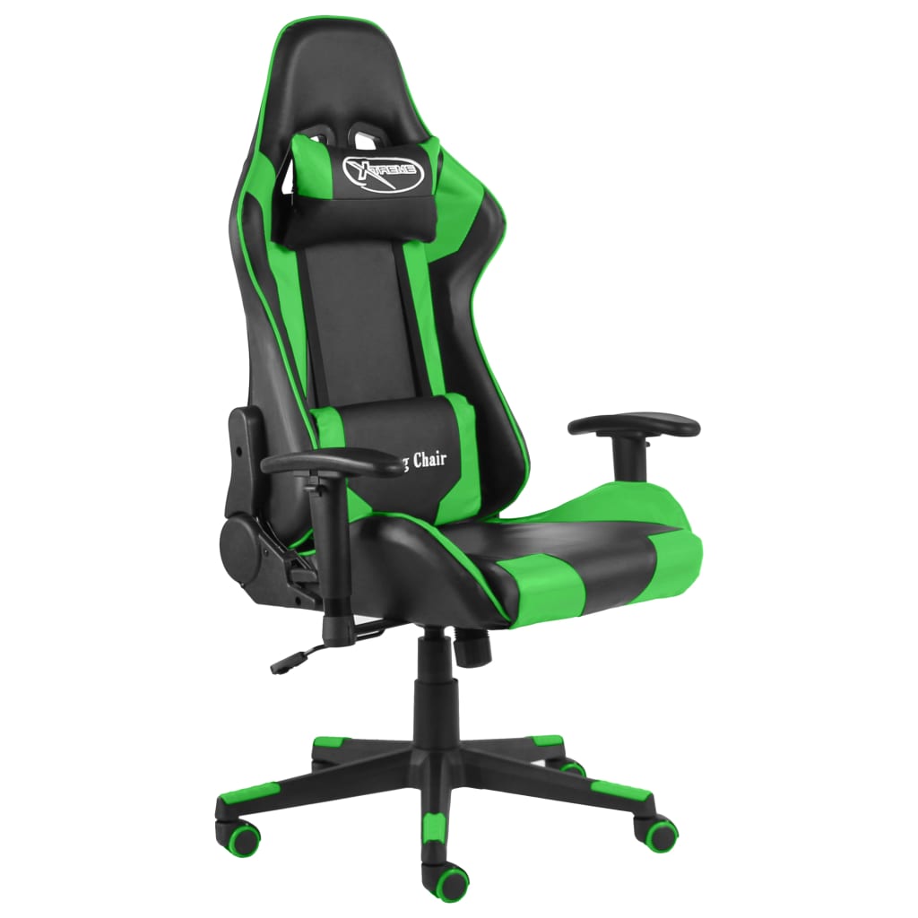 drejelig gamingstol PVC grøn