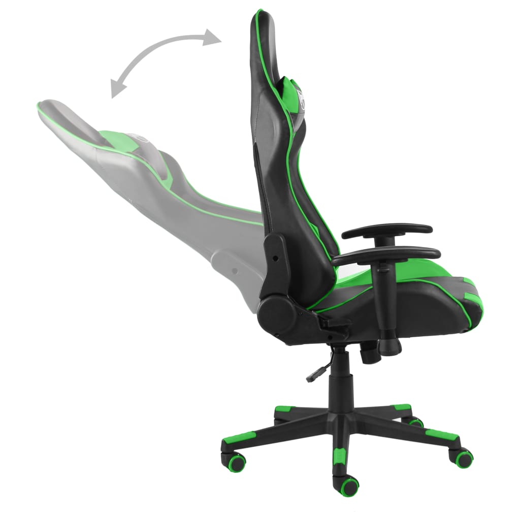 drejelig gamingstol PVC grøn