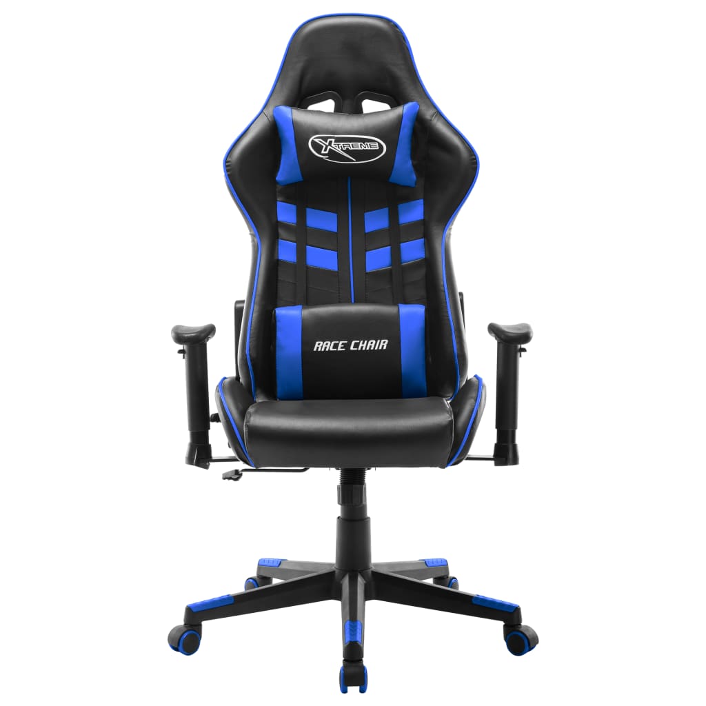 gamingstol kunstlæder sort og blå