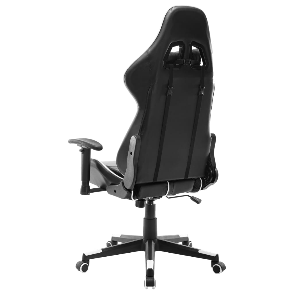 gamingstol kunstlæder sort og hvid