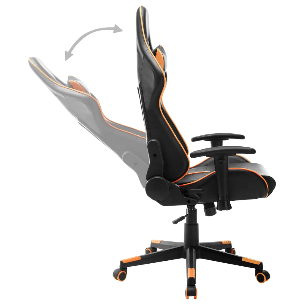 gamingstol kunstlæder sort og orange