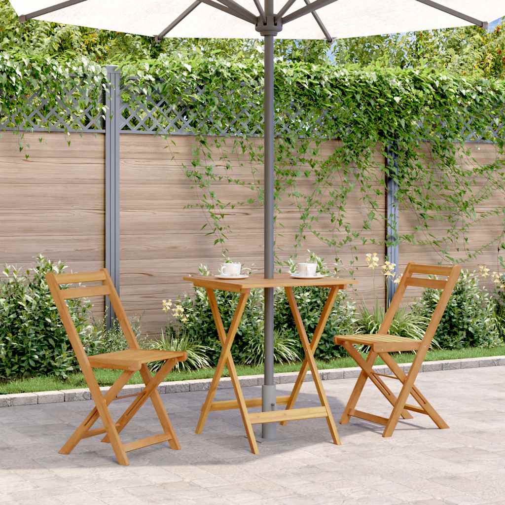 foldbart havebord 60x60x75 cm massivt akacietræ billede