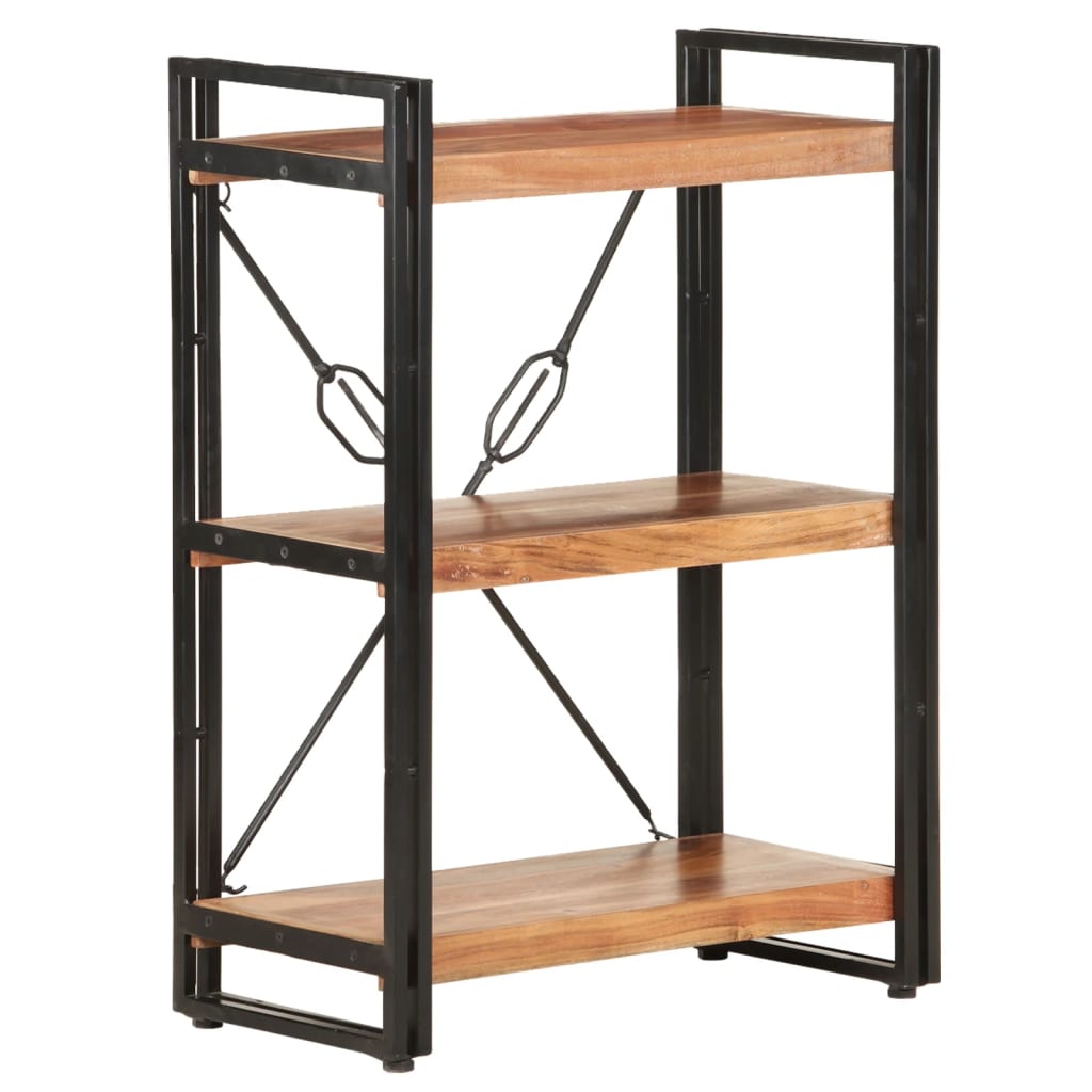bogreol m. 3 hylder 60x30x80 cm massivt akacietræ billede