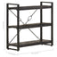 bogreol m. 3 hylder 90x30x80 cm massivt mangotræ sort
