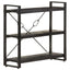 bogreol m. 3 hylder 90x30x80 cm massivt mangotræ sort