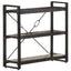 bogreol m. 3 hylder 90x30x80 cm massivt mangotræ sort
