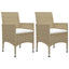 spisebordssæt til haven 3 dele polyrattan og glas beige