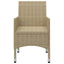 spisebordssæt til haven 5 dele polyrattan og glas beige