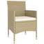 spisebordssæt til haven 5 dele polyrattan beige
