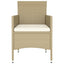 spisebordssæt til haven 5 dele polyrattan beige