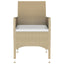spisebordssæt til haven 3 dele polyrattan beige