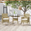 spisebordssæt til haven 3 dele polyrattan beige