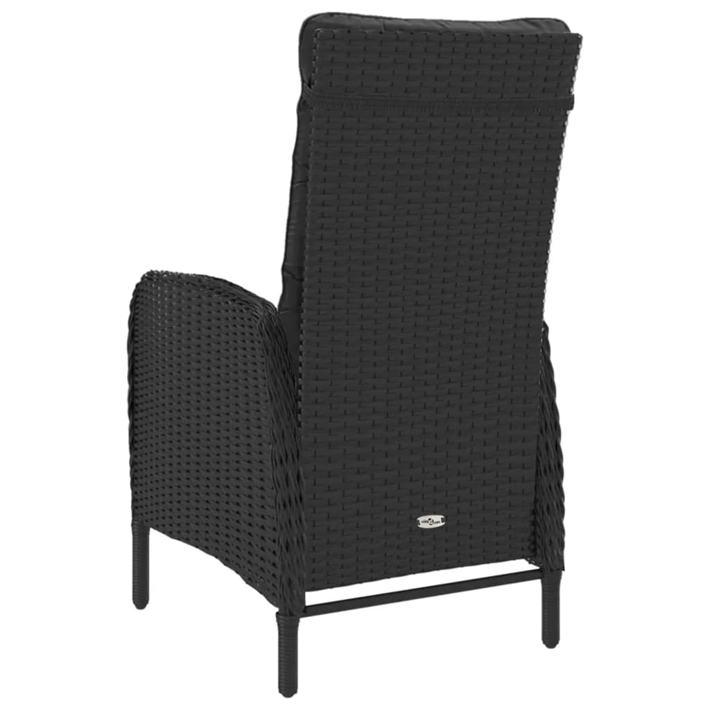 spisebordssæt til haven 3 dele polyrattan og akacietræ sort