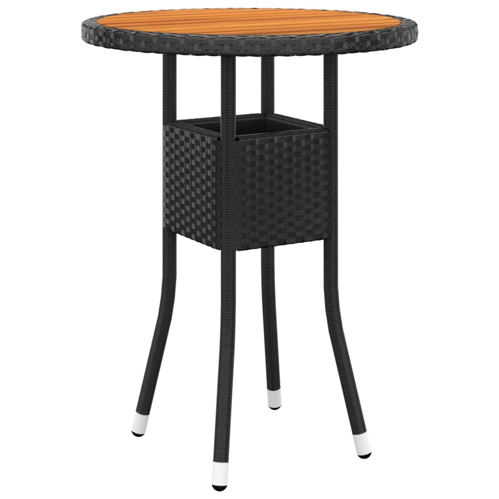bistrosæt til haven 3 dele polyrattan sort