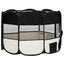 foldbar hundegård med bæretaske 110x110x58 cm sort