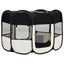 foldbar hundegård med bæretaske 110x110x58 cm sort