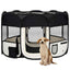 foldbar hundegård med bæretaske 110x110x58 cm sort