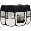 foldbar hundegård med bæretaske 125x125x61 cm sort