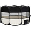 foldbar hundegård med bæretaske 145x145x61 cm sort