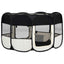 foldbar hundegård med bæretaske 145x145x61 cm sort