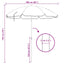 parasol 180 cm stålstang sandfarvet