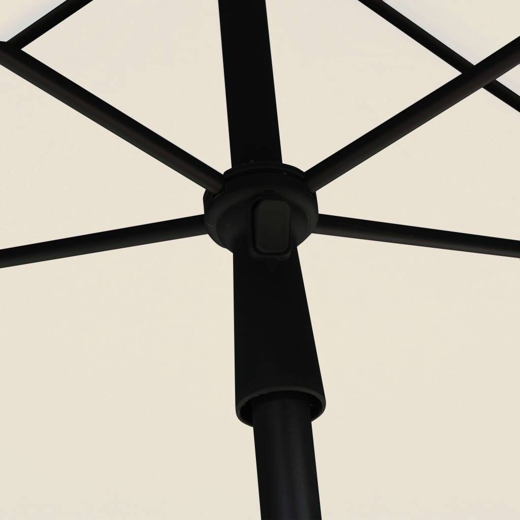 parasol med stang 210x140 cm sandfarvet