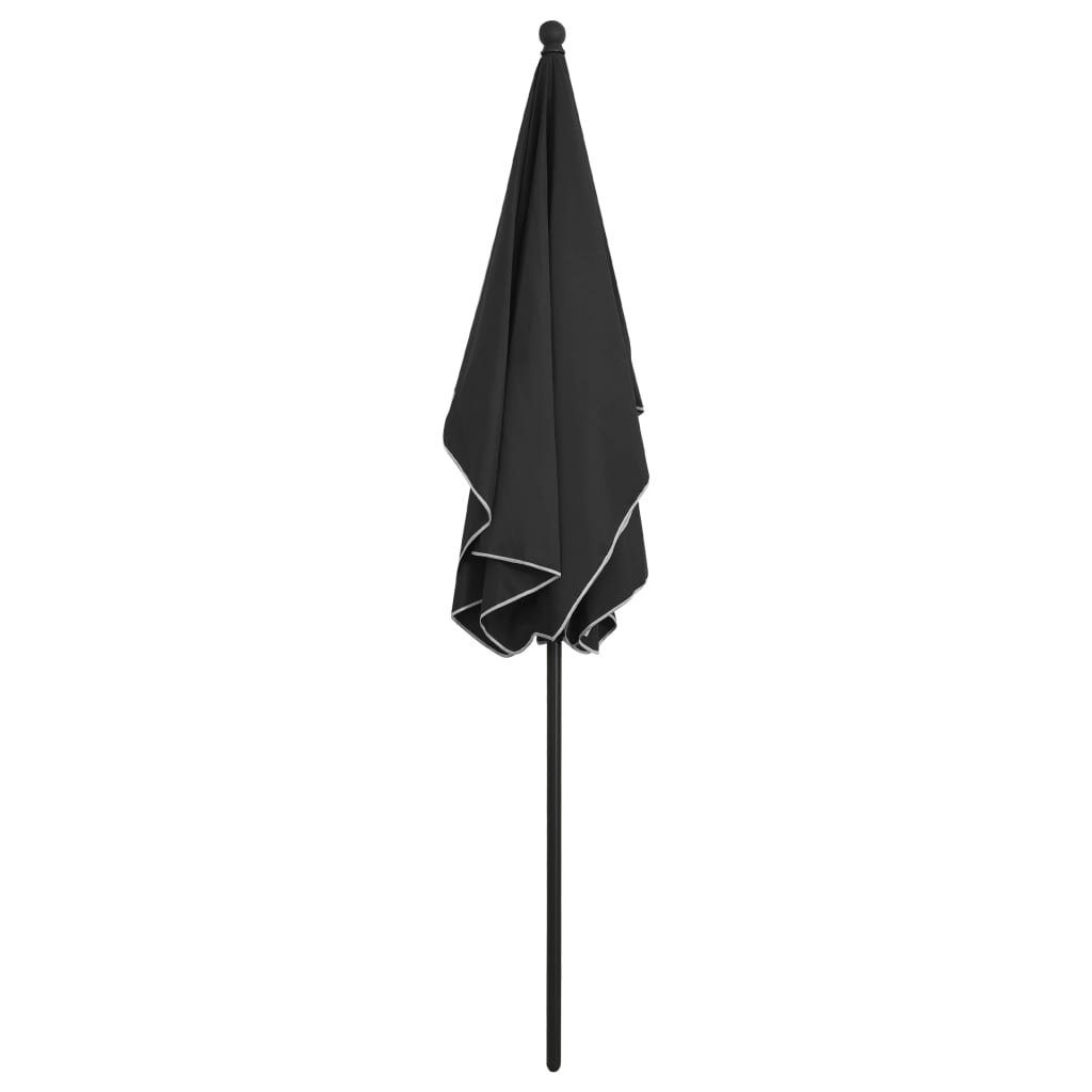 parasol med stang 210x140 cm antracitgrå