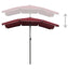 parasol med stang 200x130 cm bordeauxfarvet