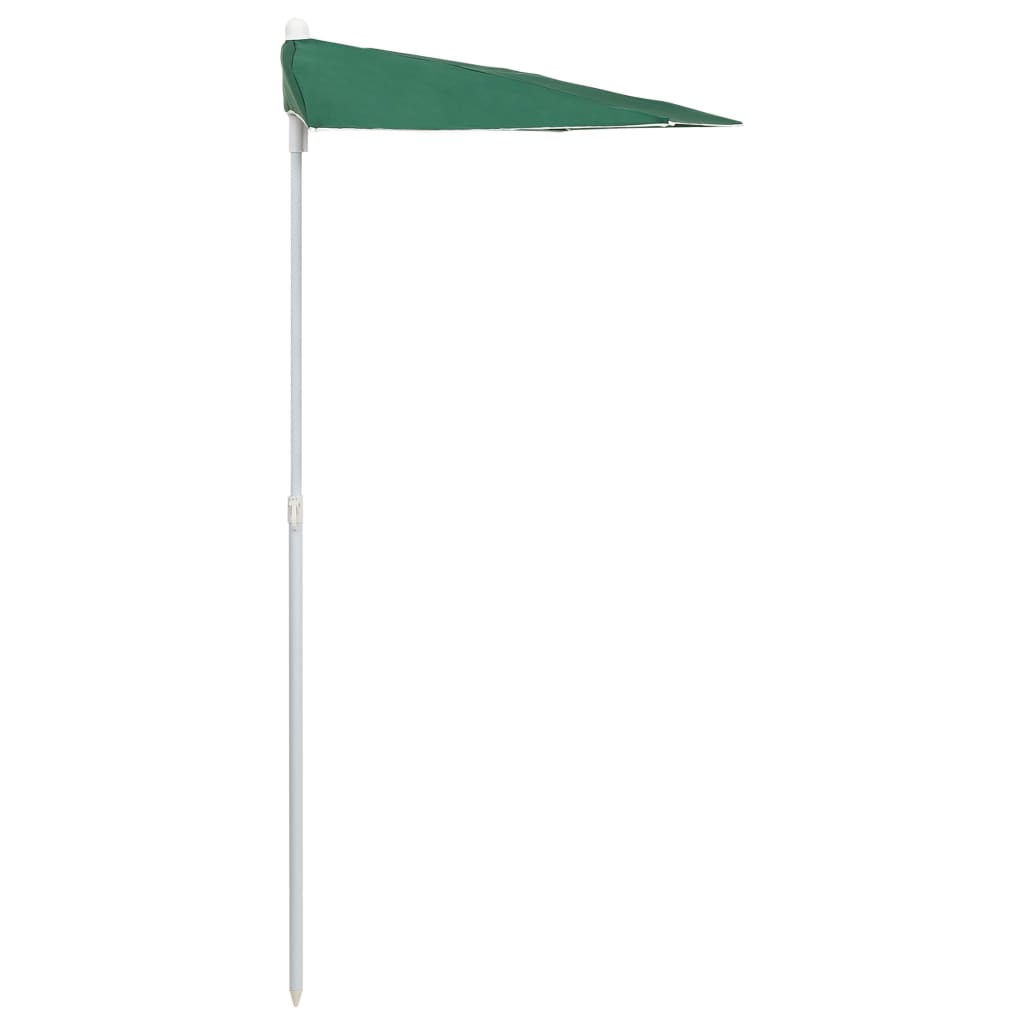 halv parasol med stang 180x90 cm grøn