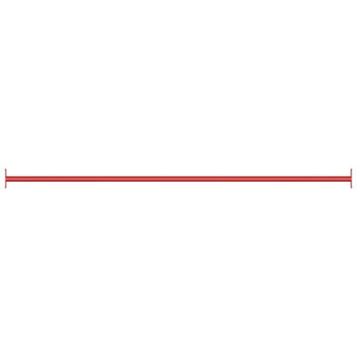 kolbøttestang 125 cm stål rød