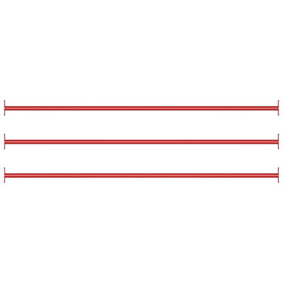 kolbøttestang 3 stk. 125 cm stål rød